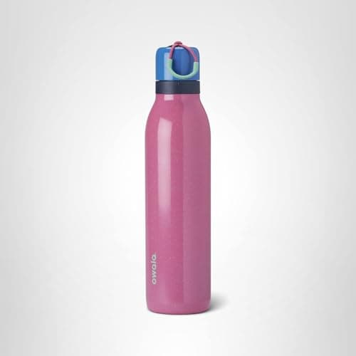 Owala FreeSip Twist Insulated Stainless Steel Water Bottle with Straw for Sports and Travel, BPA-Free, 24-oz, Bubble Gum — view 6