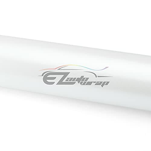 12"x60" (1FTx5FT) White Matte Metallic Satin Pearl Vinyl Wrap Sticker Sheet Film Car Auto Vehicle DIY Decal Bubble Free Air Release Self Adhesive Peel and Stick Free Tool Kit — view 2