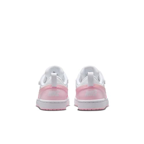 Nike Little Kid's Court Borough Low Recraft Shoes, White/Pink Foam, 12C — view 6