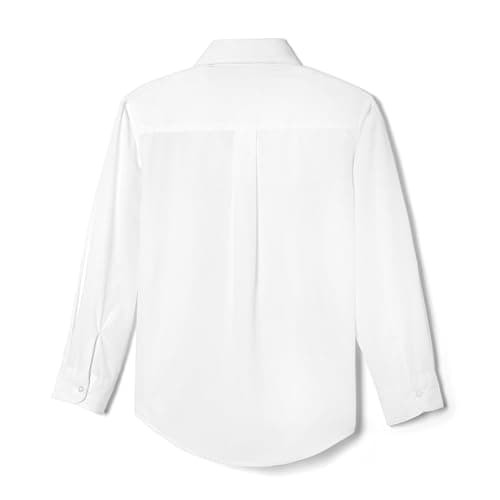 French Toast Boys' Expandable Collar Button Down Dress Shirt with Long Sleeves, White, 12