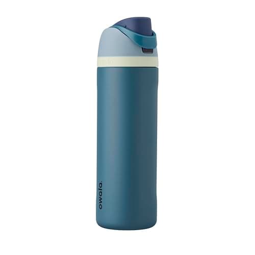 Owala FreeSip Insulated Stainless Steel Water Bottle with Straw, BPA-Free Sports Water Bottle, Great for Travel, 24 Oz, Denim