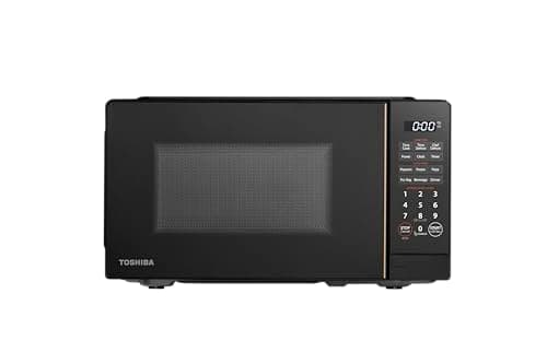 TOSHIBA Small Microwave Oven with 11 Power Levels, ChefDefrost, Sound On/Off & Eco Mode, Cu Ft, 700W, Black, MM-EM07PA(BK), 0.7 Cu.Ft