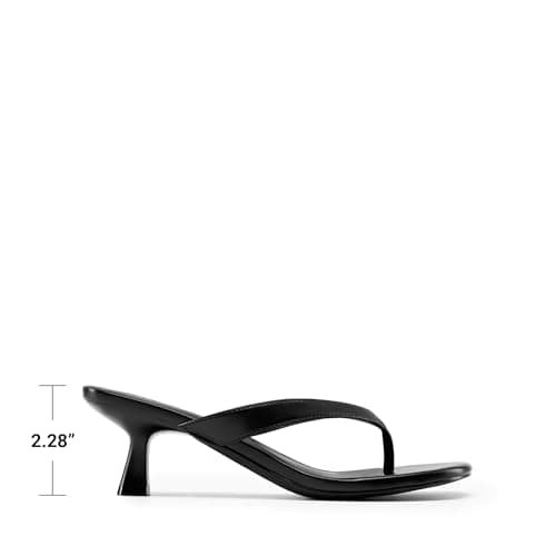 DREAM PAIRS Women's Dress Kitten Heel Sandals Flip Flops,Black,8 — view 3