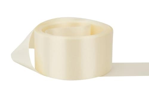 Ribbon Bazaar Double Faced Satin - Premium Gloss Finish - 100% Polyester Ribbon for Gift Wrapping, Crafts, Scrapbooking, Hair Bow, Decorating & More - 5/8" Bridal White 50yd Spool