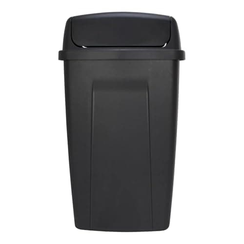 13 Gallon Kitchen Trash Can with Lid – Black Plastic Swing Top Garbage Can, Tall Bathroom Trash Can for Kitchens & Pantries Home Office (Black) — view 5