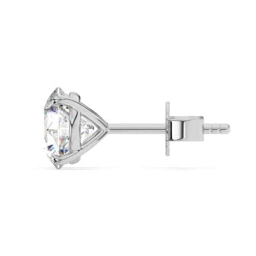 Houston Diamond District 0.25 to 4 Carat IGI Certified Natural Round Brilliant Solitaire Diamond Stud Earrings for Women 4 Prong Screw Back (F-G Color SI2-I1 Clarity) Platinum 4 Carat — view 3