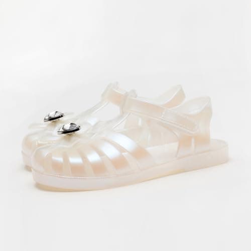 HaHaGuu Girls Jelly Sandals Closed Toe Beach Flat-Sandal Breathable Waterproof Fisherman Gladiator Flats Summer Costume Princess Dress Shoes For Toddler Girl Little Kid Big Kids
