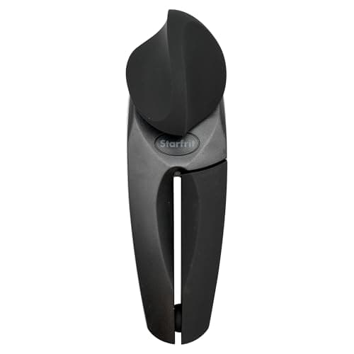 Starfrit MightiCan Can Opener, Safe Smooth-Cut Design, Holds Lid and Leaves No Sharp Edges, Comfort Grip Handle, Heavy-Duty Non-Slip Knob, 3-Year Warranty, Black