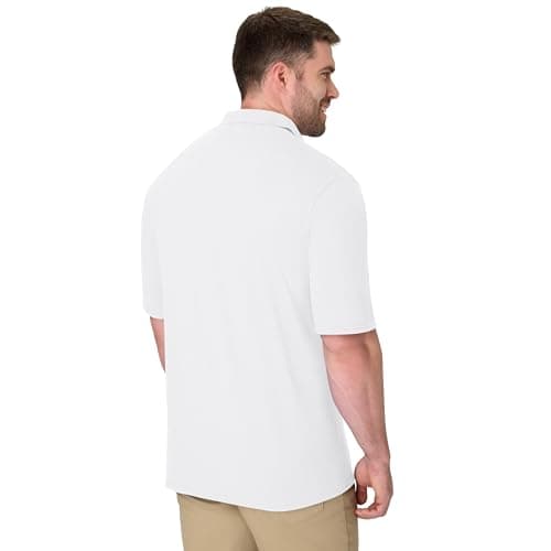 Hanes Men's Short Sleeve X-Temp W/ FreshIQ Polo, White, Small