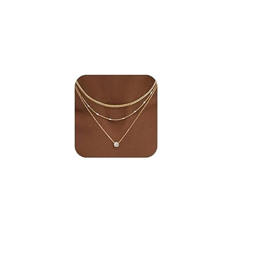 WomenGifts Layered Gold Necklaces for Women, 14K Gold Plated Dainty Cute Pendant Necklace Jewelry Set, Chunky Stackable Cuban Chain Choker Collar, Trendy Waterproof Non Tarnish Jewelry Gift for Mom — view 8