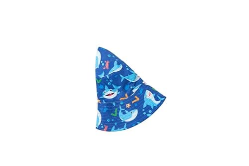 Baby Sun Hat Toddler Bucket Hat Wide Brim Kids Beach Hats UPF 50+ Sun Protective for Boys Girls, Sharks 2, 6-24 Months — view 3