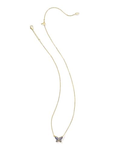 Kendra Scott 14k Gold-Plated Lillia Crystal Pendant Necklace in Blue Crystal, Fashion Jewelry for Women
