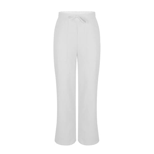 Linen Pants for Women Plus Size Trendy Summer Palazzo Pants with Pockets High Waisted Wide Leg Trousers Loose Slacks — view 3