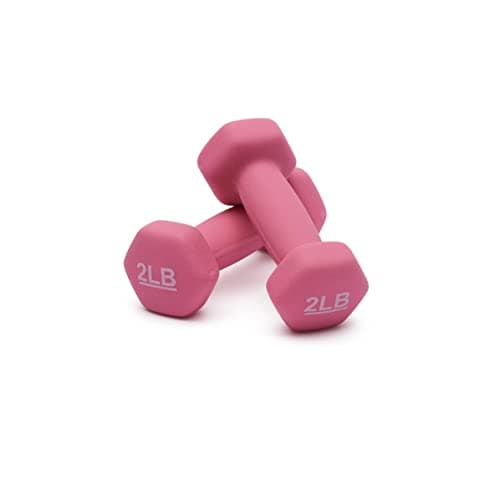 Amazon Basics Neoprene Dumbbell Hand Weights for Workout and Exercise, 2 Pounds, Pink, Pair — view 2
