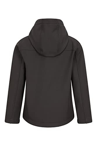 Mountain Warehouse Exodus Kids Softshell Jacket With Hood -Girls Boys Black Kids 11-12 Yrs (140-152 cm) — view 5