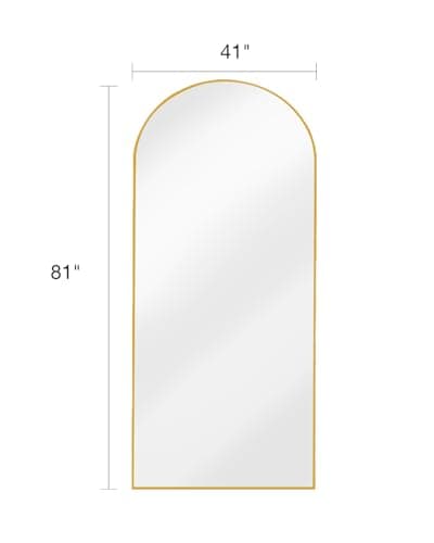 KOMCOTE Full Length Floor Mirror, 82x42 Inch Oversized Arched Standing Mirror in Gold for Bedroom, Living Room, Dressing Room - Elegant Freestanding Leaning Mirror Decor — view 4