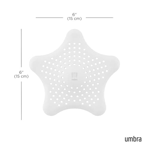 Umbra Starfish Hair Catcher, Fun Drain Cover Fits Most Standard Tub and Shower Drains, 6" Diameter, White — view 2