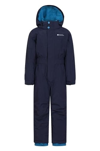 Mountain Warehouse Cloud Kids All in 1 Snowsuit - Waterproof Skisuit Navy Kids 7-8 Yrs (116-128 cm)