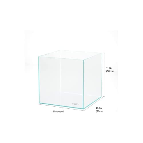 Landen 30C 6.6 Gallon Rimless Low Iron Aquarium Tank, 11.8" W × 11.8" D × 11.8" H (30cm x 30cm x 30cm) 5mm Thickness with Nano Foam Leveling Mat Included 111001 — view 2