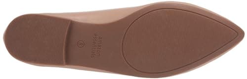 Amazon Essentials Women's Pointed-Toe Ballet Flat, Beige Faux Leather, 8 — view 3