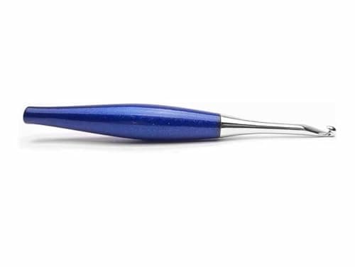 Furls Crochet Hook, Odyssey Navy Blue, Nickel Plated Tip for Effortless Glide, Ergonomic Handle Crochet Hooks 7" (Odyssey Navy Blue, H - 5.00mm)