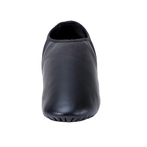 ARCLIBER Unisex PU Leather Slip On Jazz Shoe for Girls Boys Size Big Kid 5 Black