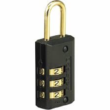 Master Lock Black Combination Padlock, Indoor Gym Locker Lock with Customizable 3-Digit Code for Luggage, Backpacks, Cabinets, 647BLKEC — view 5