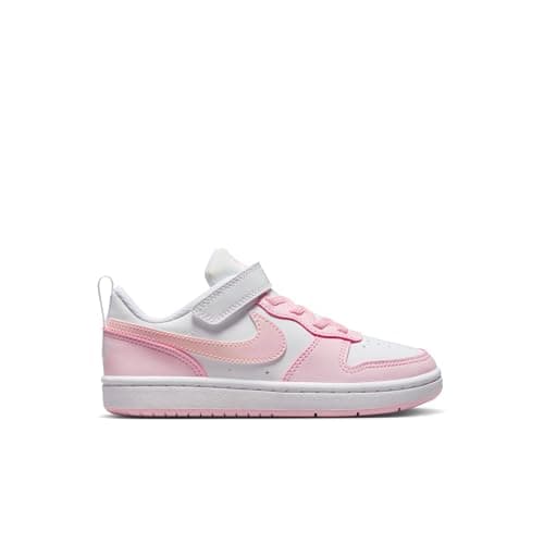 Nike Little Kid's Court Borough Low Recraft Shoes, White/Pink Foam, 12C — view 3