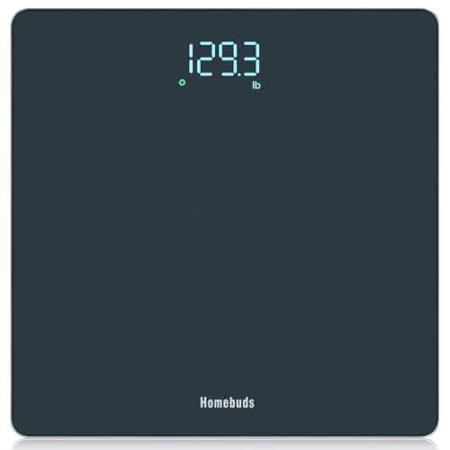 Homebuds Digital Weight Scale, High Precision in 0.1lb by Our Professional Scale Factory Since 2001, Scale Body Weight LED Display and Step-On, 3*AAA Batteries Included, 400lb/182kg, Blue