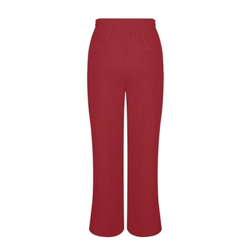 Linen Pants for Women Plus Size Trendy Summer Palazzo Pants with Pockets High Waisted Wide Leg Trousers Loose Slacks — view 4