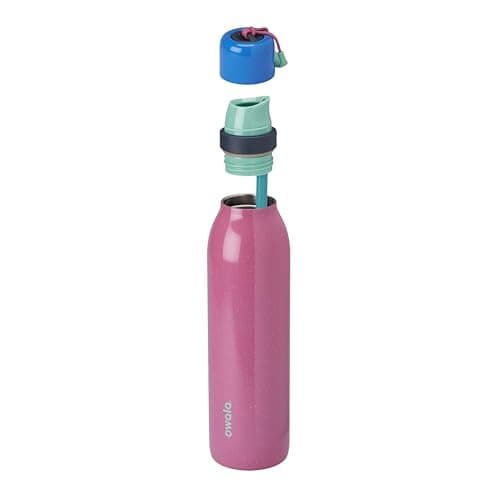 Owala FreeSip Twist Insulated Stainless Steel Water Bottle with Straw for Sports and Travel, BPA-Free, 24-oz, Bubble Gum
