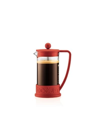 Bodum 34oz Brazil French Press Coffee Maker, High-Heat Borosilicate Glass, Red - Made in Portugal