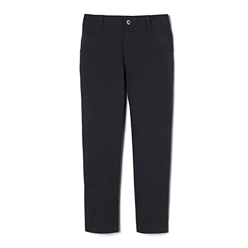 French Toast Boys' Adjustable Waist Straight Fit Stretch Twill Chino Pant, Black, 10