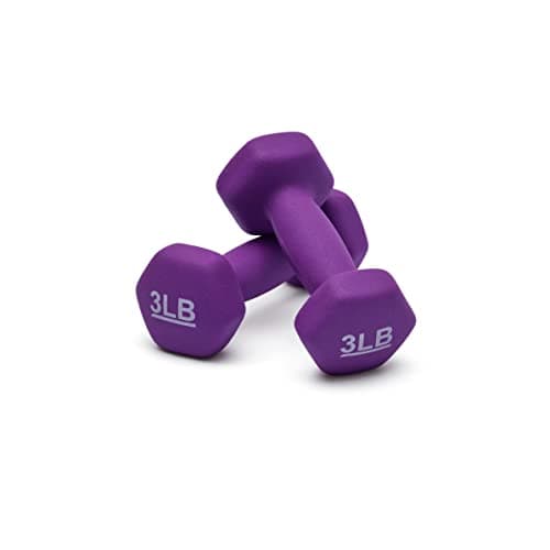 Amazon Basics Neoprene Dumbbell Hand Weights, Easy to Grip, 3 Pounds, Purple, Pair — view 2