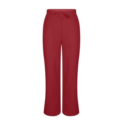 Linen Pants for Women Plus Size Trendy Summer Palazzo Pants with Pockets High Waisted Wide Leg Trousers Loose Slacks — view 3