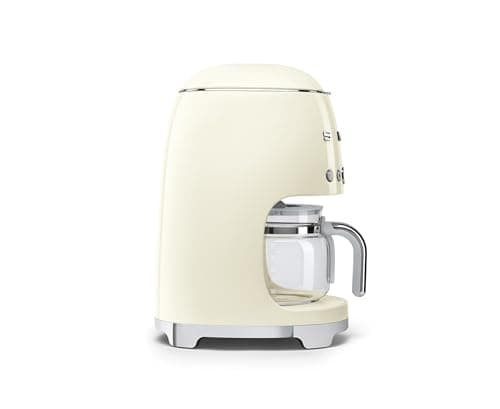 Smeg 50's Retro Style Aesthetic Drip Coffee Machine with 10 Cup Glass Carafe, Auto Start Feature, Keep Warm Plate, and Two Coffee Strength Settings (Cream) — view 8