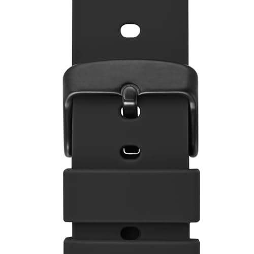WOCCI 16mm Silicone Watch Band, Quick Release Rubber Replacement Strap with Black Stainless Steel Buckle (Black) — view 8