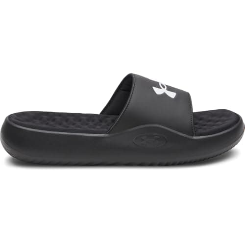 Under Armour Men's Ignite Pro 8 Fixed Band Slides, (004) Black/Black/White, 10, US — view 4