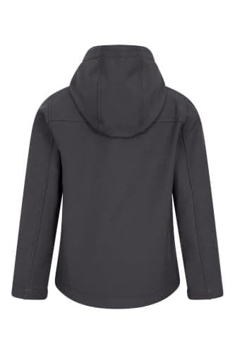 Mountain Warehouse Exodus Kids Softshell Jacket With Hood -Girls Boys Black Kids 11-12 Yrs (140-152 cm) — view 8