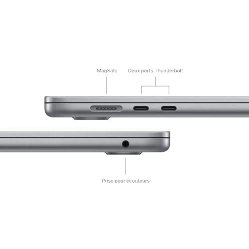 Apple 2024 MacBook Air 15-inch Laptop with M3 chip: Built for Apple Intelligence, 15.3-inch Liquid Retina Display, 8GB Unified Memory, 512GB SSD Storage; Space Grey, French — view 3