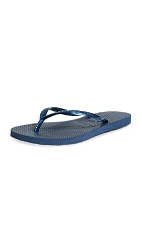 Havaianas Women's Slim Flip Flops Sandals - Navy Blue, 7/8