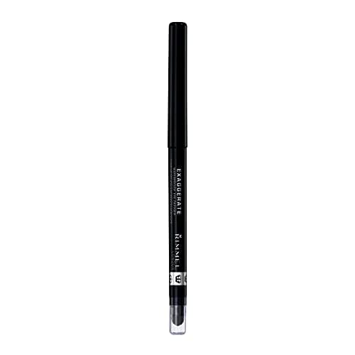 Rimmel London - Exaggerate Waterproof Eye Definer, built-in smudger & sharpener, creamy matte finish, Up to 10H, long-lasting, 100% Cruelty-Free, Black - 261 (Uncarded)