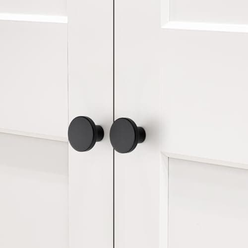 HOME EDIT 10 Pack Black Cabinet Knobs, 1-1/5 Inch Round Drawer Knobs for Kitchen Cabinets, Dressers & Closet Doors — view 2