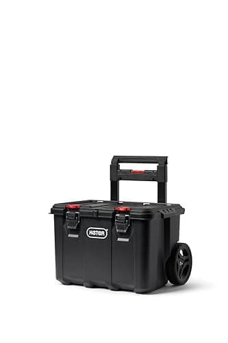 Keter Stack-n-Roll Modular Tools Organizer for Garage Storage and DIY, 3 Piece Resin Rolling Tool Box System for Small Parts, Black — view 10