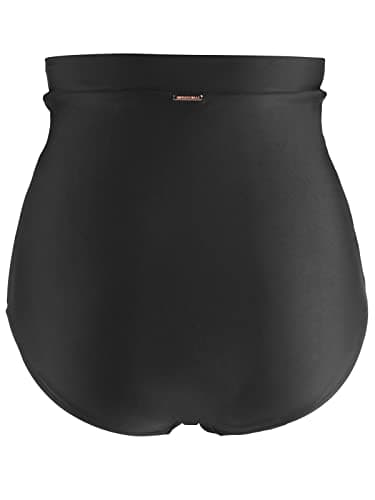 RELLECIGA Women's Black High Waisted Ruched Bikini Bottom Size X-Large — view 3