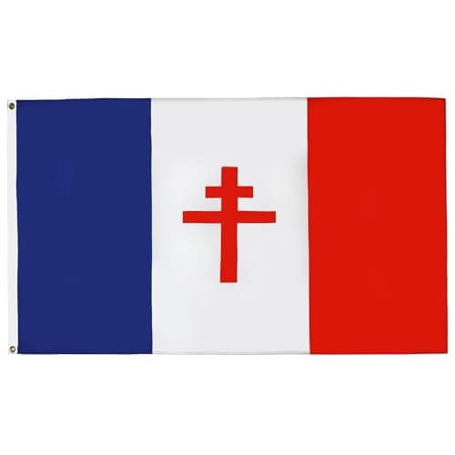 AZ FLAG - Free France 1940-1944 Flag - 150x90 Cm - 100D Polyester French Resistance - France Libre Banner with Two Metal Grommets - Fade Resistant - Vivid Colors - 3' x 5' Feet - 3x5 Ft