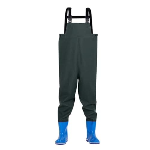 Toddler Kids Waterproof Rain Overalls with Attached Boots One-Piece Long Sleeve Bib Pants Wader Suit for Outdoor — view 3