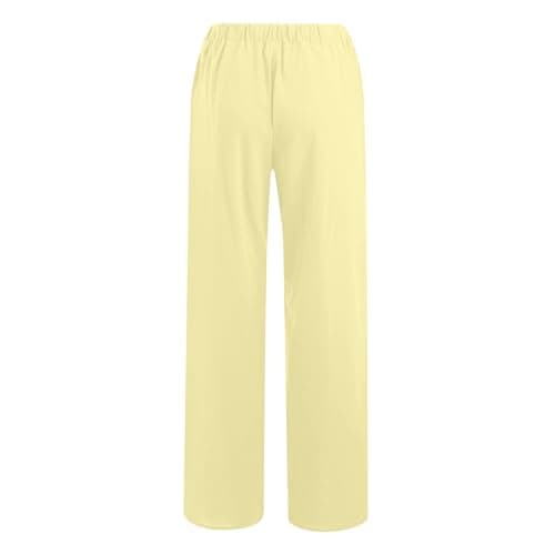 Women's Flowy Pants Summer Cotton Linen Comfy Palazzo Pants with Pockets Loose Fit High Waisted Trousers Beach Slacks — view 2