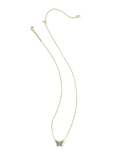 Kendra Scott 14k Gold-Plated Lillia Crystal Pendant Necklace in Blue Green Crystal, Fashion Jewelry for Women