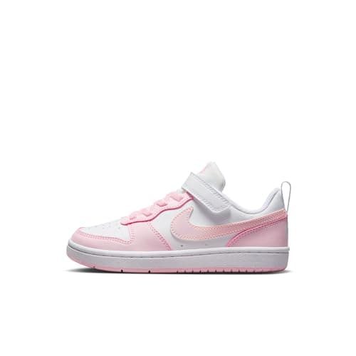 Nike Little Kid's Court Borough Low Recraft Shoes, White/Pink Foam, 12C